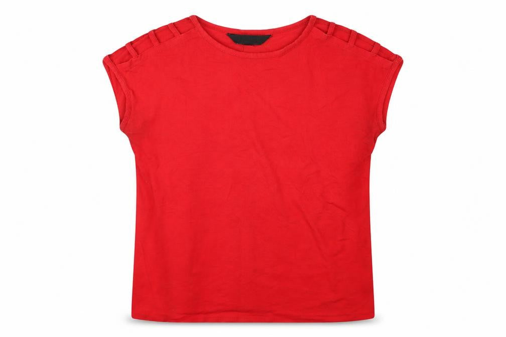 Womens UK Size 10 Lipsy Red Basic T-Shirt
