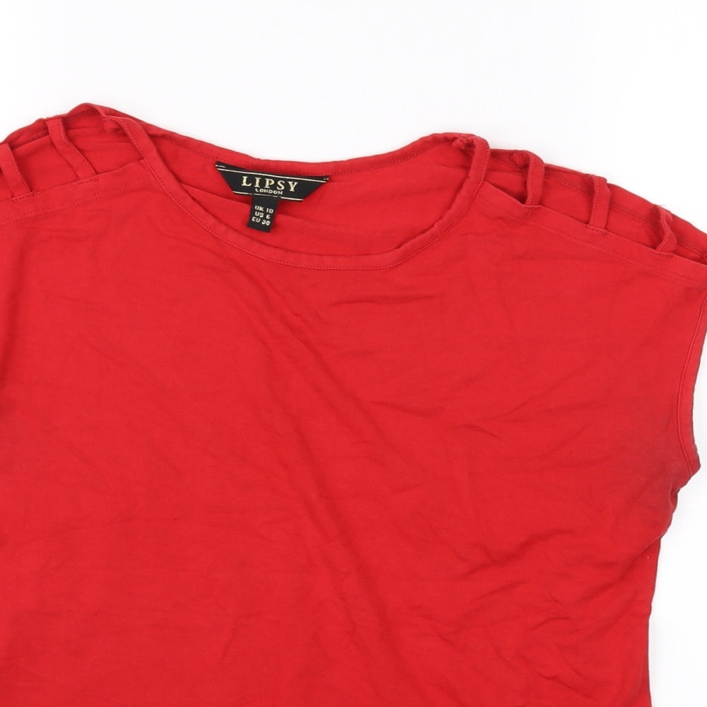 Lipsy Womens Red   Basic T-Shirt Size 10