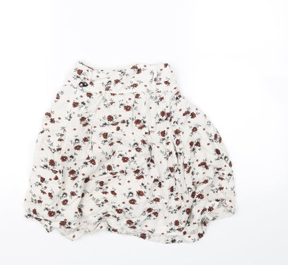 La Fille Womens White Floral  Mini Skirt Size 4