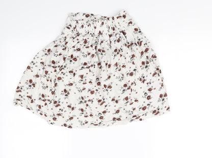 La Fille Womens White Floral  Mini Skirt Size 4