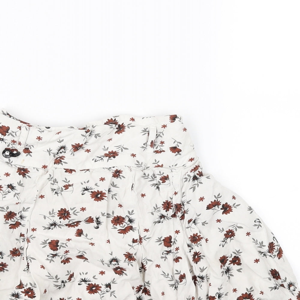 La Fille Womens White Floral  Mini Skirt Size 4