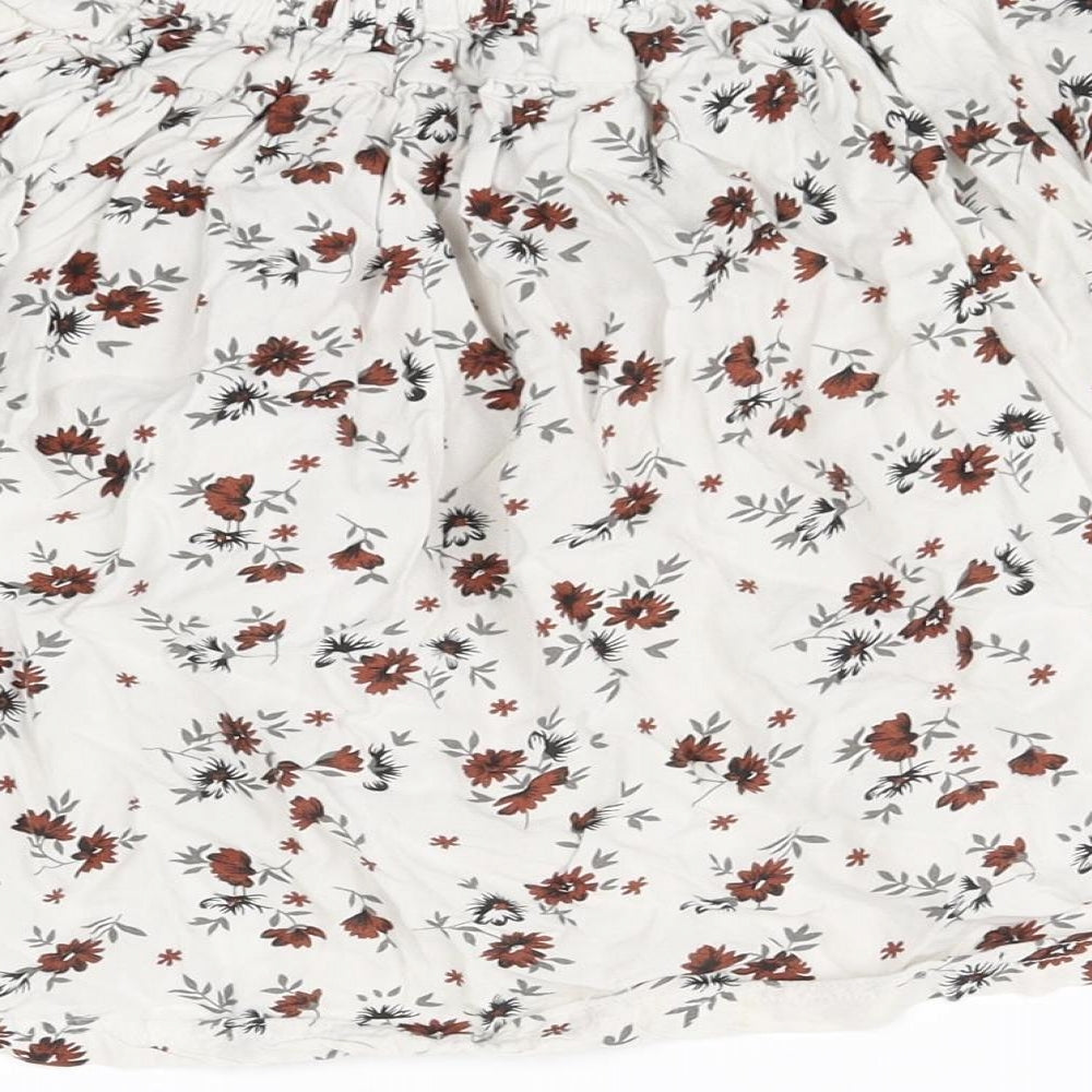 La Fille Womens White Floral  Mini Skirt Size 4