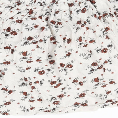 La Fille Womens White Floral  Mini Skirt Size 4