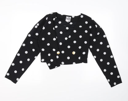 Womens UK Size 8 Lola May Black Cropped Blouse