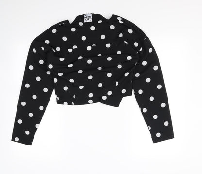 Womens UK Size 8 Lola May Black Cropped Blouse