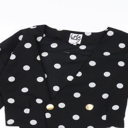 Womens UK Size 8 Lola May Black Cropped Blouse