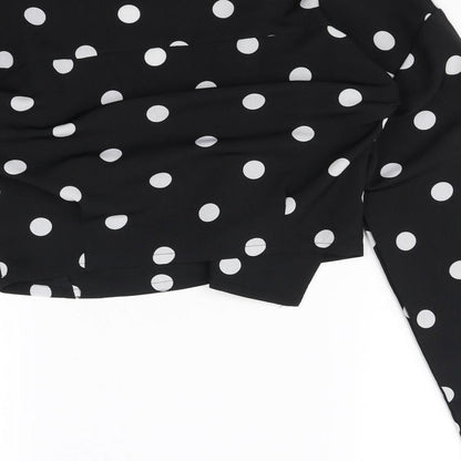 Womens UK Size 8 Lola May Black Cropped Blouse