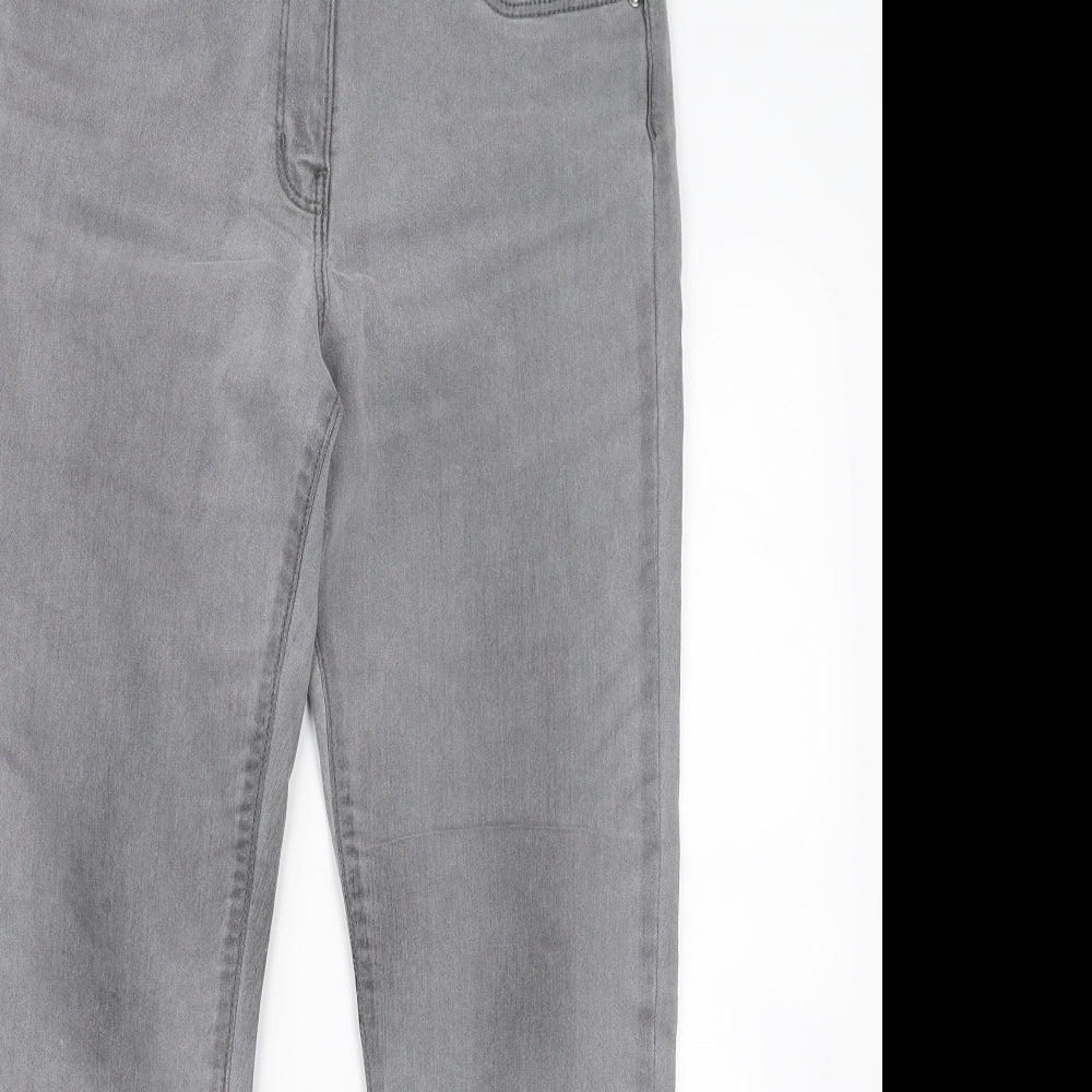 Womens UK Size 12 Preworn Regular Fit Straight Grey Jeans
