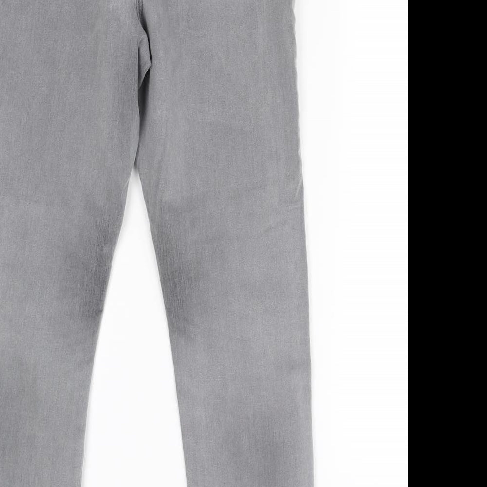Womens UK Size 12 Preworn Regular Fit Straight Grey Jeans