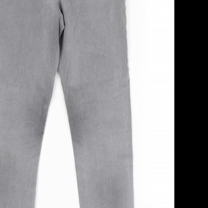 Womens UK Size 12 Preworn Regular Fit Straight Grey Jeans