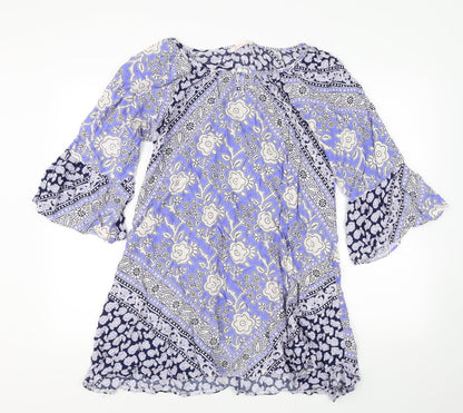 Style Womens Blue Floral  Shift  Size S