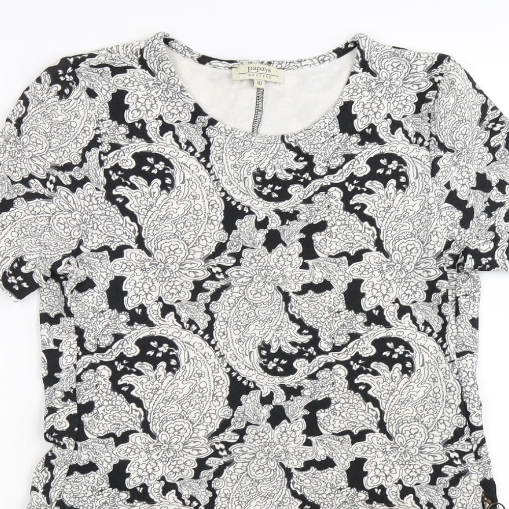 Papaya Womens Black Floral  Bodycon  Size 10