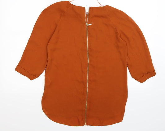 Womens UK Size 8 Atmosphere Brown Basic Blouse