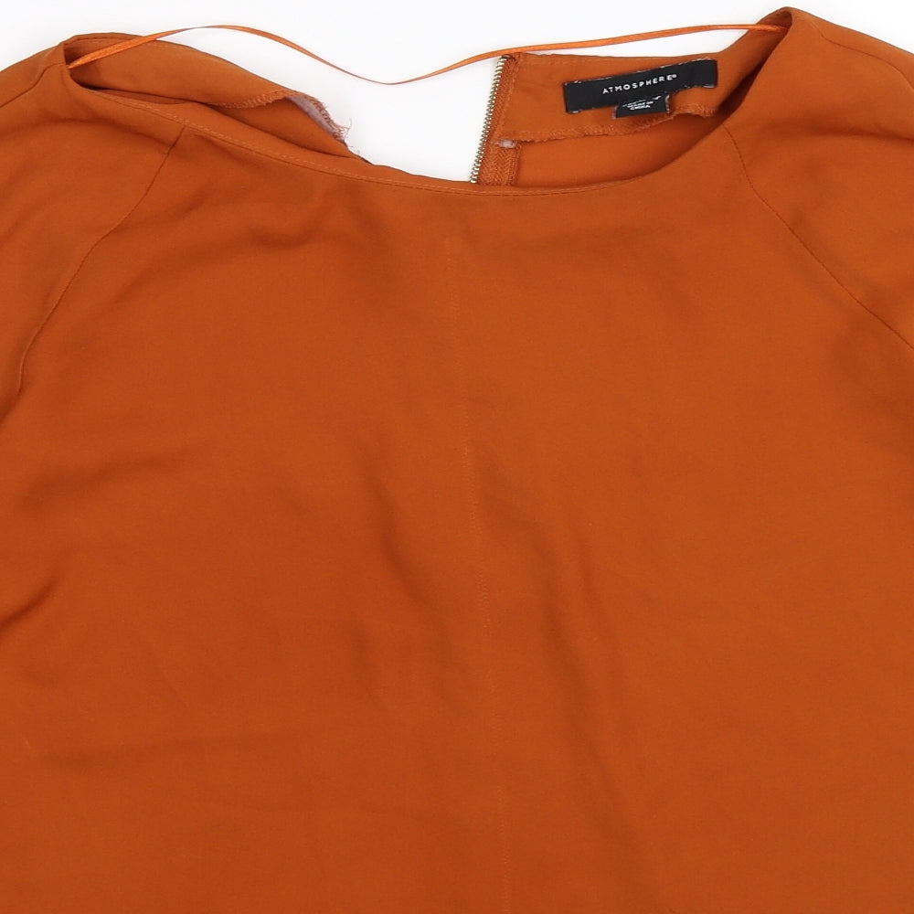 Womens UK Size 8 Atmosphere Brown Basic Blouse