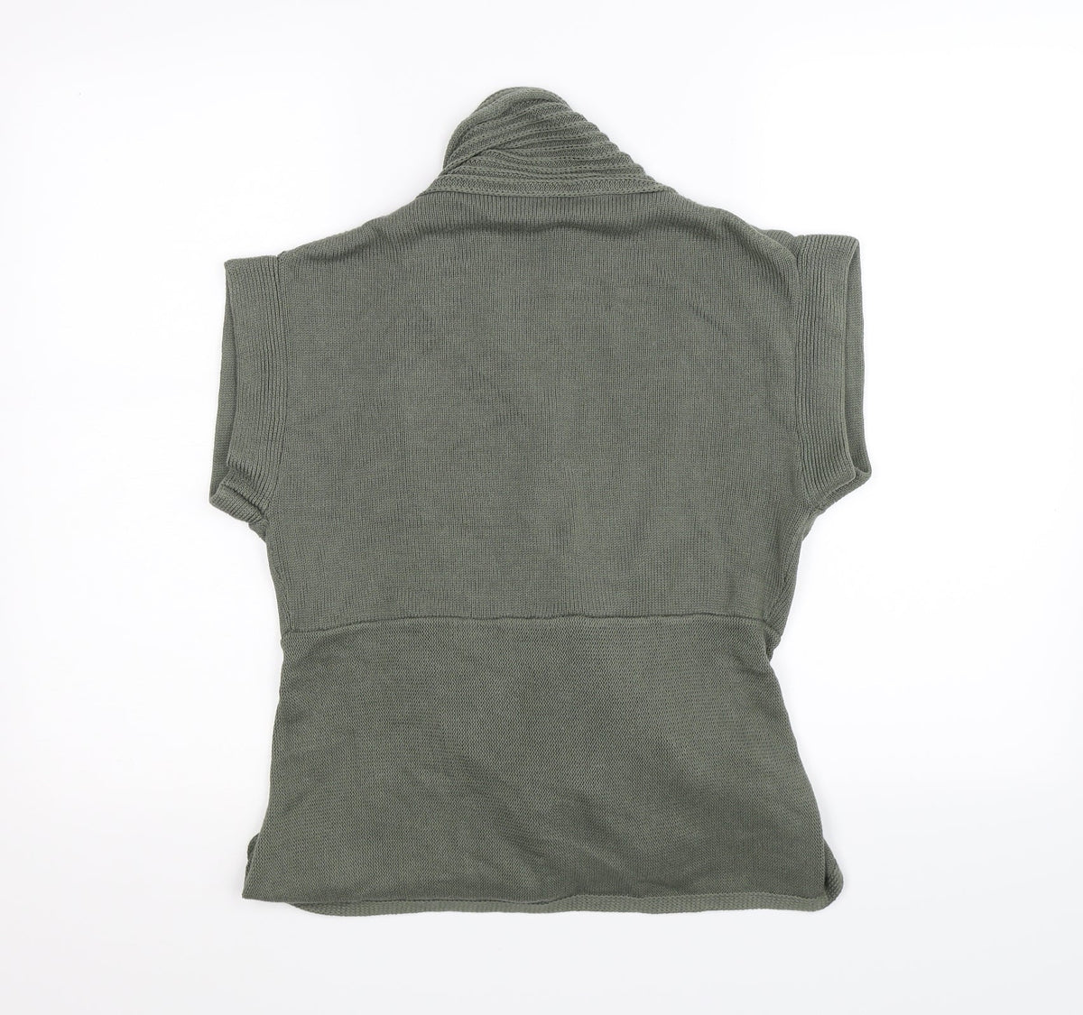 Moda Womens Green  Knit Wrap Jumper Size M  - waterfall front