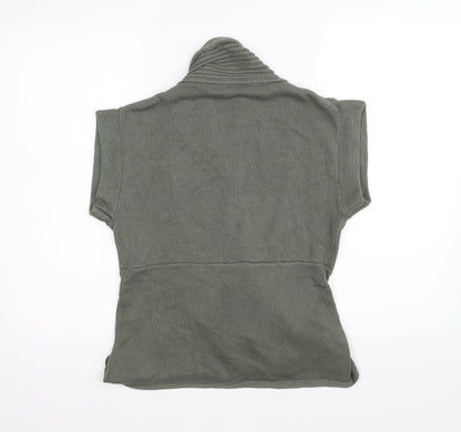 Moda Womens Green  Knit Wrap Jumper Size M  - waterfall front