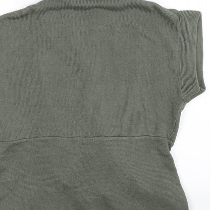 Moda Womens Green  Knit Wrap Jumper Size M  - waterfall front