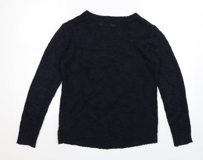 Forever 21 Womens Blue  Knit Pullover Jumper Size M  - tassel front