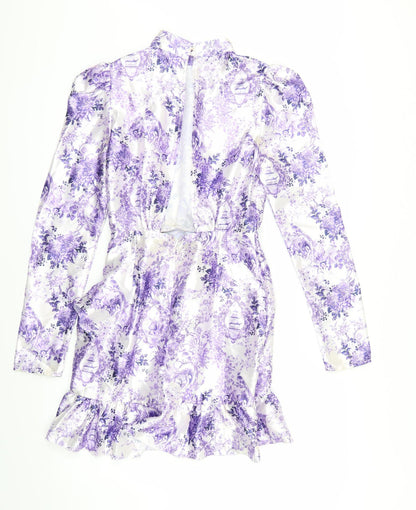 PRETTYLITTLETHING Womens White Geometric  Shift  Size 8