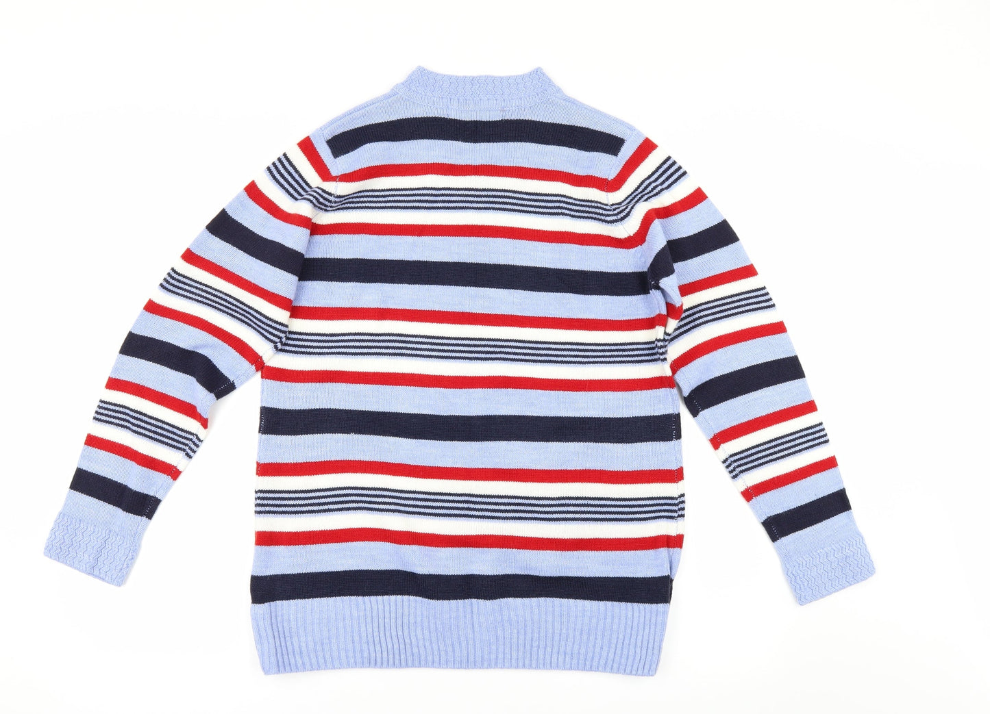 EWM Womens Blue Striped  Pullover Jumper Size M