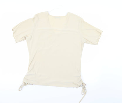 Womens UK Size 16 Sonic Beige Basic T-Shirt