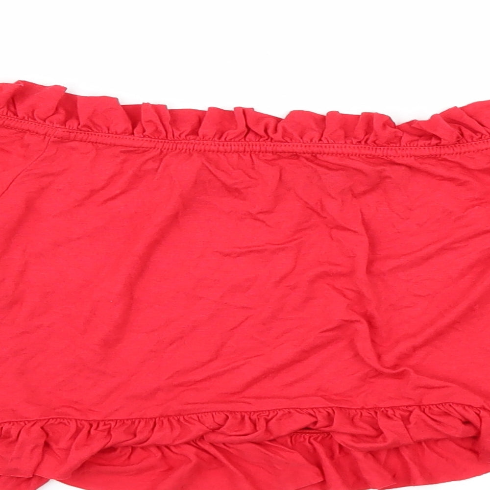 Womens UK Size 16 PRETTYLITTLETHING Red Cropped T-Shirt