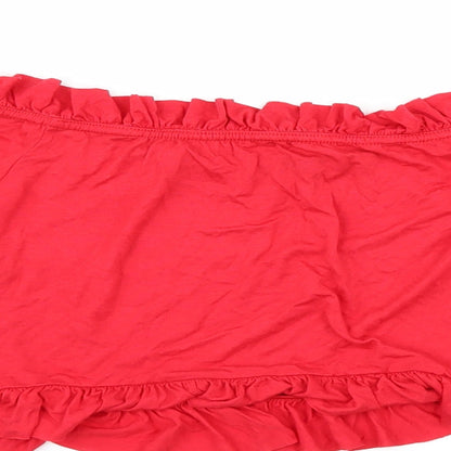 Womens UK Size 16 PRETTYLITTLETHING Red Cropped T-Shirt