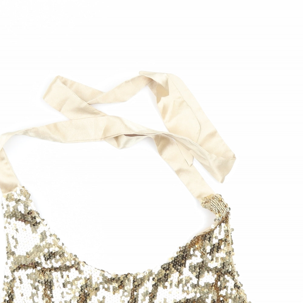 Boohoo Womens Gold   Basic Blouse Size XS