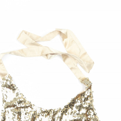 Boohoo Womens Gold   Basic Blouse Size XS