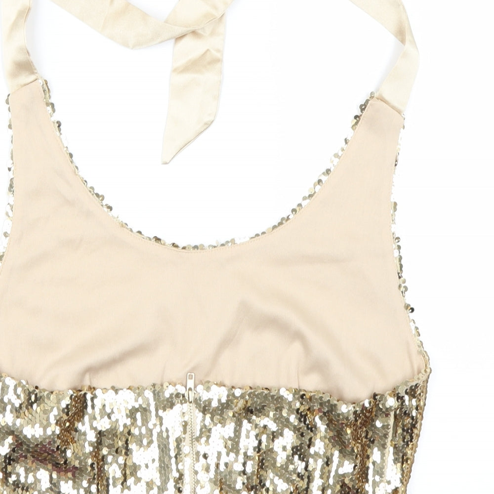 Boohoo Womens Gold   Basic Blouse Size XS