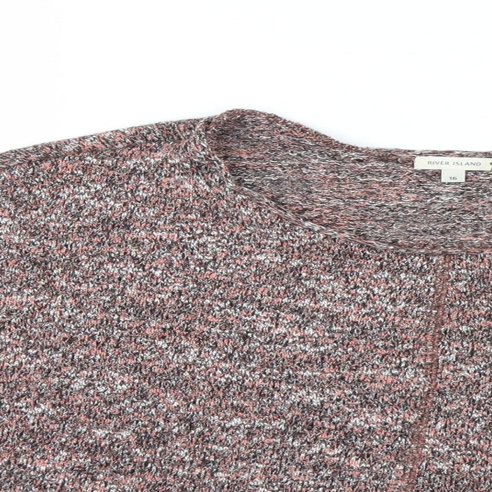 Womens UK Size 16 River Island Red Basic T-Shirt