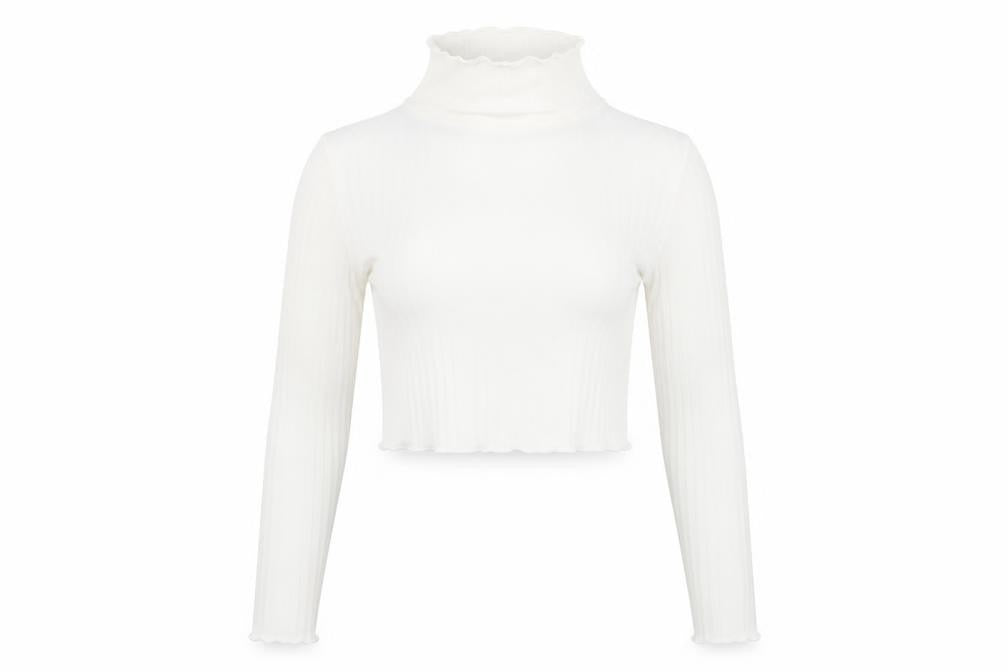 Womens UK Size 16 PRETTYLITTLETHING White Cropped T-Shirt