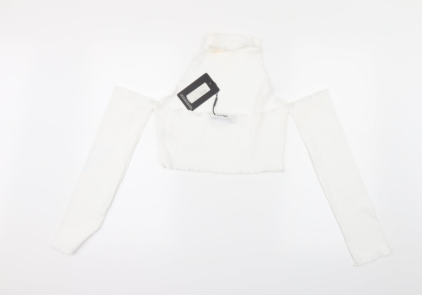 Womens UK Size 16 PRETTYLITTLETHING White Cropped T-Shirt
