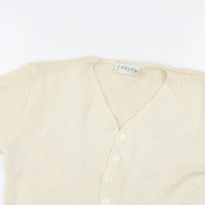 Casual Womens Ivory   Cardigan Jumper Size 16