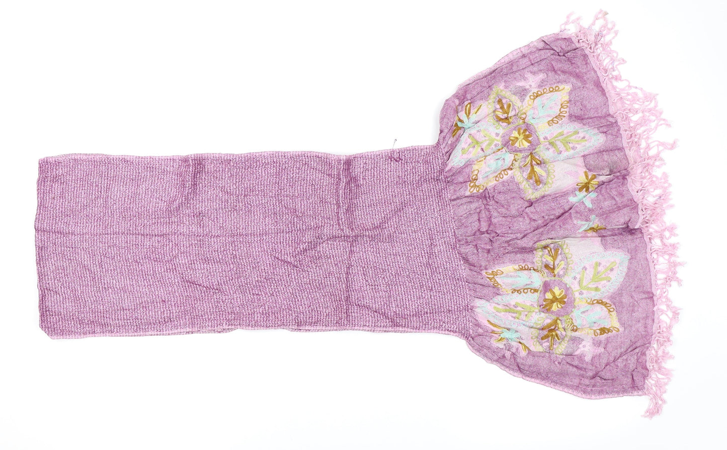 Preworn Womens Purple Floral   Scarf