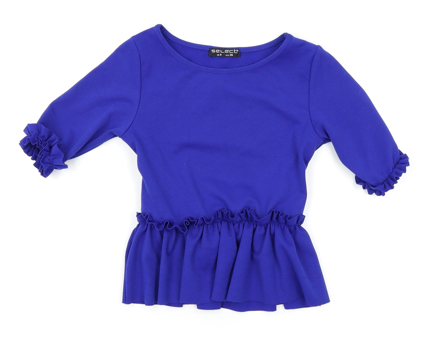 Womens UK Size 8 Select Blue Basic Polo