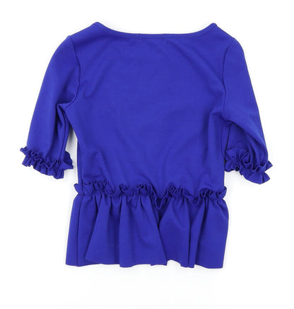 Womens UK Size 8 Select Blue Basic Polo