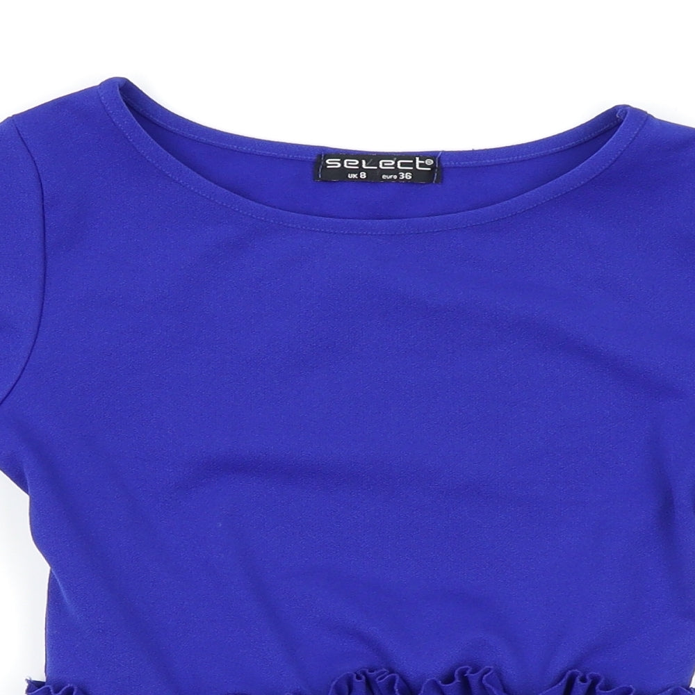 Womens UK Size 8 Select Blue Basic Polo