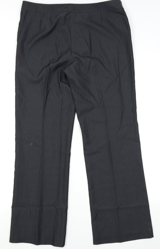Asda George Womens Black Striped  Trousers  Size 14 L27 in