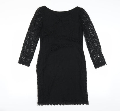 Primark Womens Black   Pencil Dress  Size 8  - lace detail