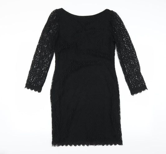 Primark Womens Black   Pencil Dress  Size 8  - lace detail