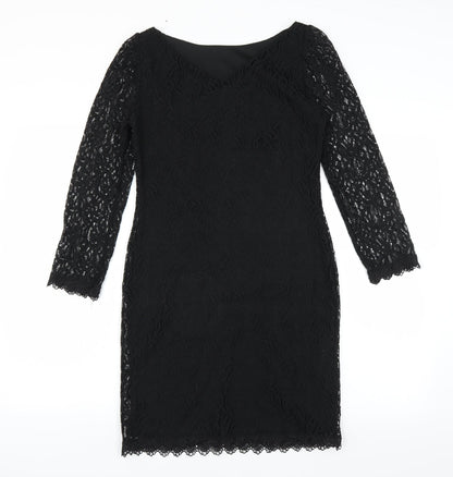 Primark Womens Black   Pencil Dress  Size 8  - lace detail