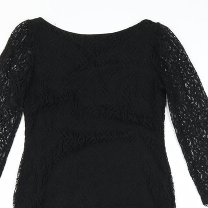 Primark Womens Black   Pencil Dress  Size 8  - lace detail