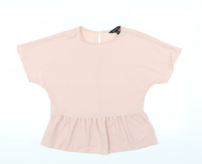 Womens UK Size 6 New Look Pink Basic Blouse