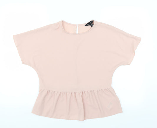 Womens UK Size 6 New Look Pink Basic Blouse