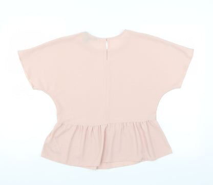 Womens UK Size 6 New Look Pink Basic Blouse