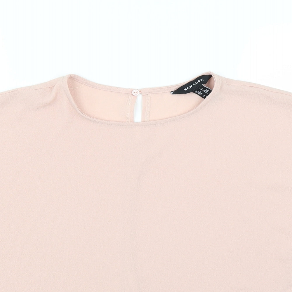 Womens UK Size 6 New Look Pink Basic Blouse