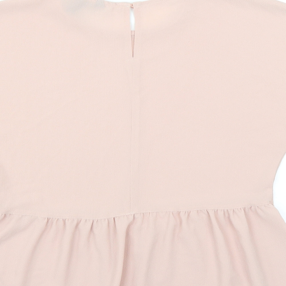 Womens UK Size 6 New Look Pink Basic Blouse