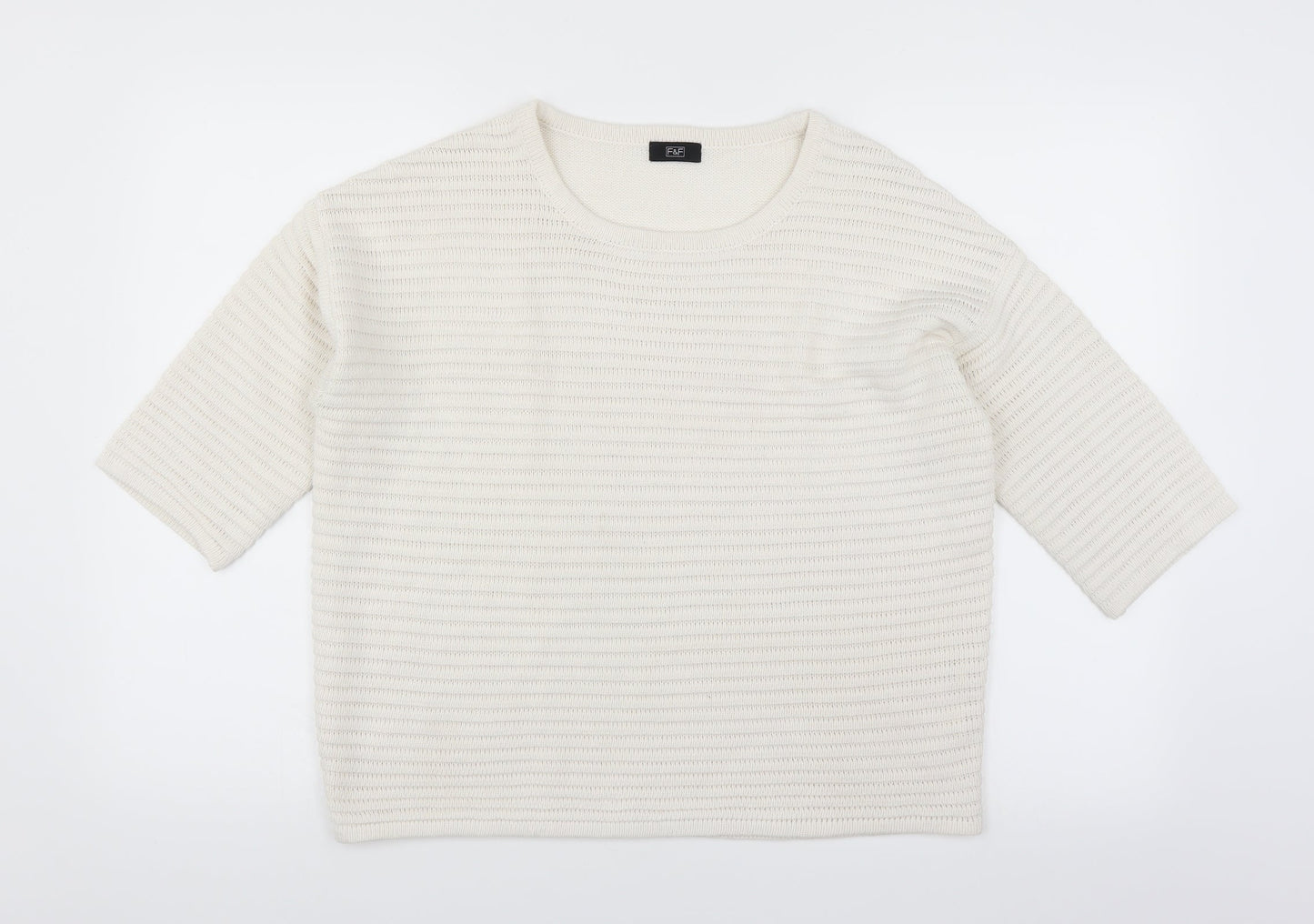 F&F Womens White   Pullover Jumper Size 12