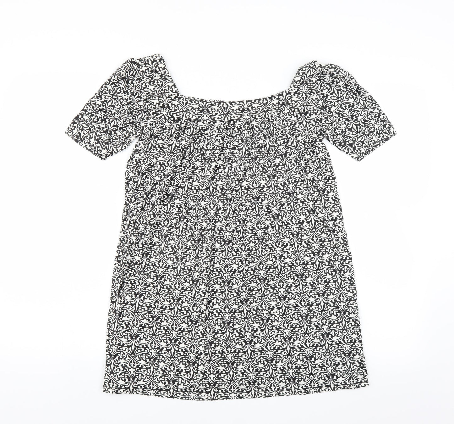 Matalan Womens Black Floral  Basic Blouse Size 8